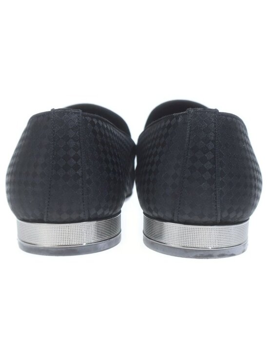 Louis Vuitton Black Satin Bank Slip On Loafers Punk On Damier Allover main image 5
